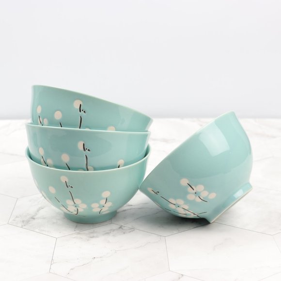 Four Set Stackable Ceramic Bowl Set Dessert 10 oz. - Picture 2 of 5